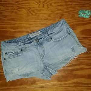 Aeropostale Low Rise Distressed Denim Shorts